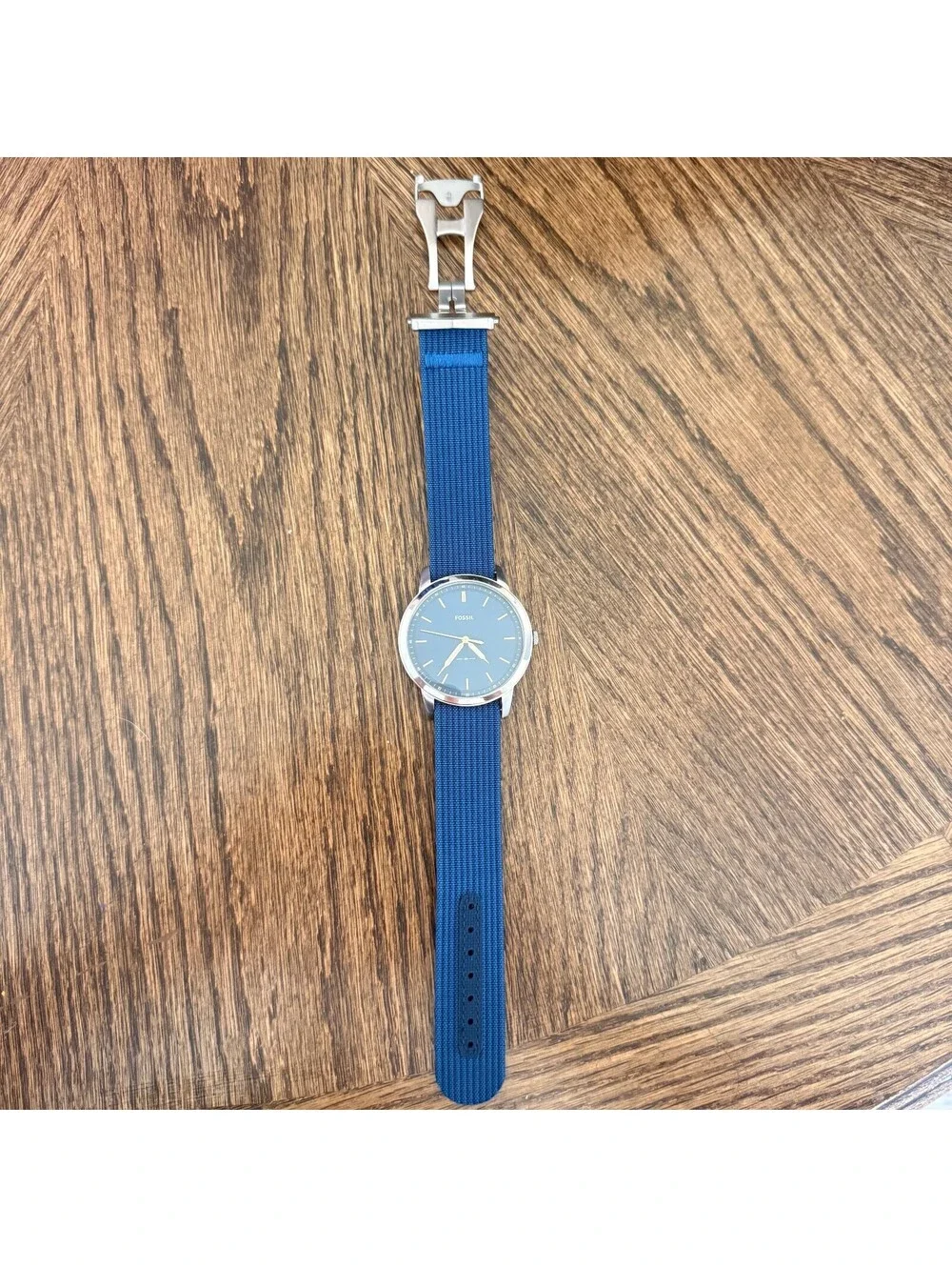 Fossil FS5304 The Minimalist Men's Blue Dial Quartz Watch New NATO Strap